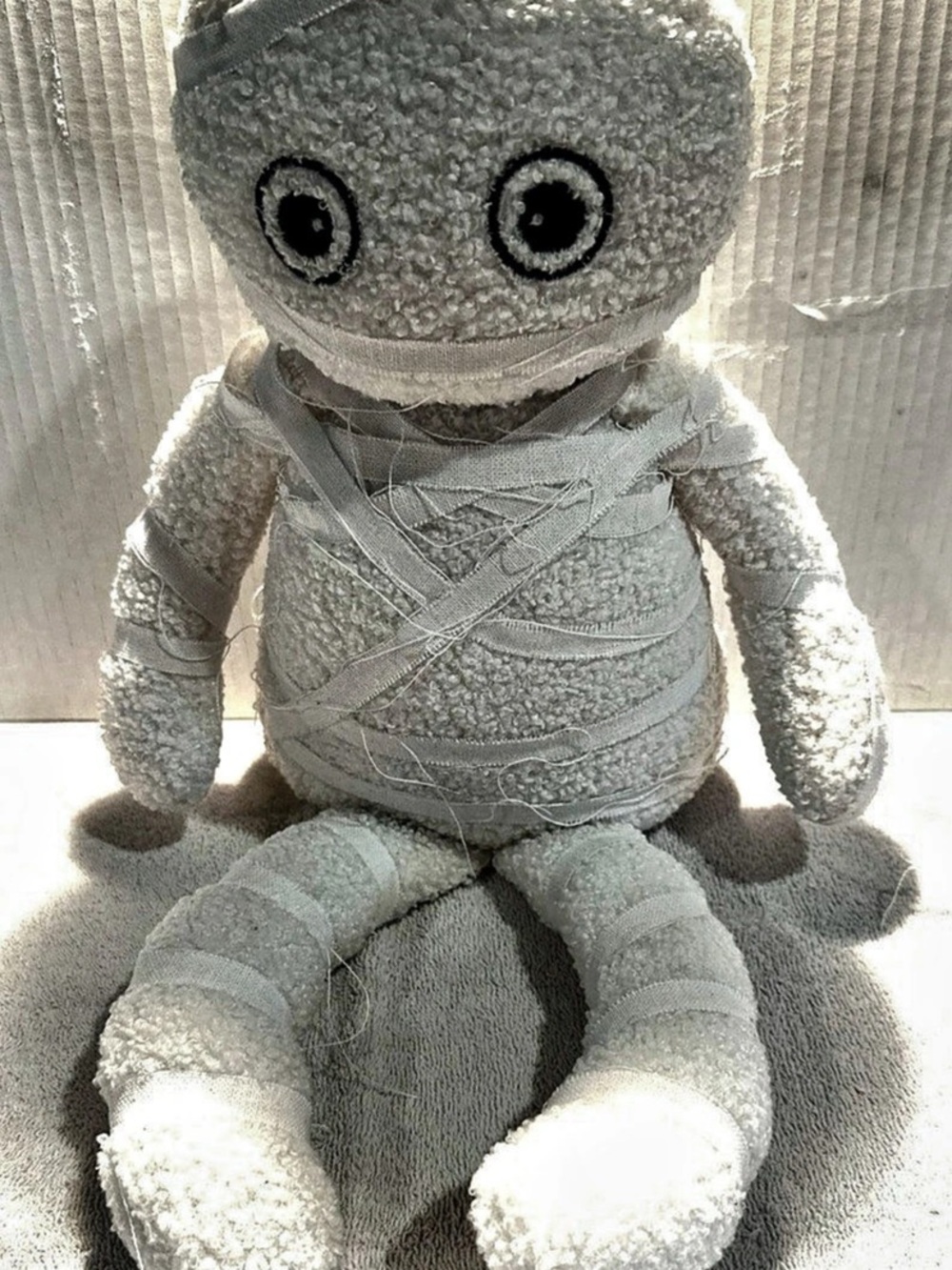 Mummy Plush Stuffed White by Martha Stewart. heavy bottom allowing sitting